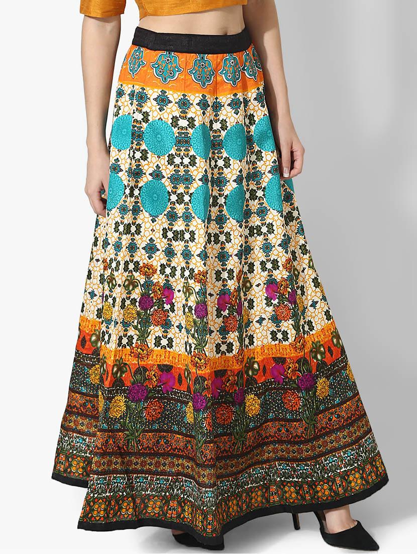 floral silk blend flared skirt - 16706150 - Zoom Image - 2