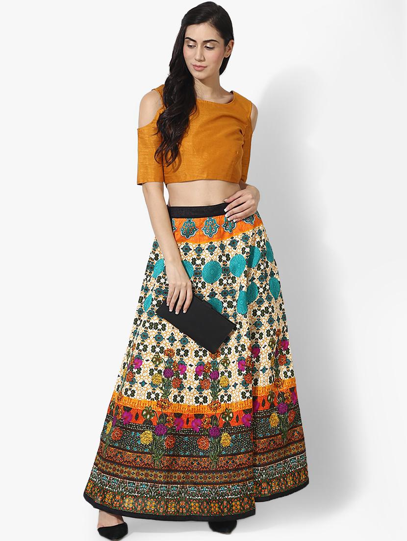 floral silk blend flared skirt - 16706150 - Zoom Image - 4