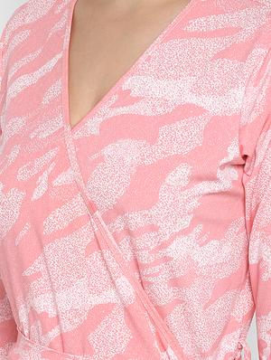 tie knot overlap neck a-line dress - 16706250 - Standard Image - 4