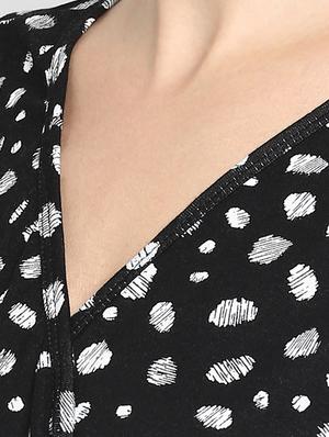 tie knot overlap neck a-line dress - 16706251 - Standard Image - 4