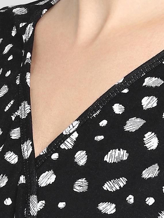 tie knot overlap neck a-line dress - 16706251 - Zoom Image - 4