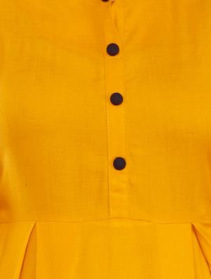 solid flared ethnic dress - 16706319 - Standard Image - 4