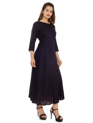 solid fit & flared ethnic dress - 16706324 - Standard Image - 2