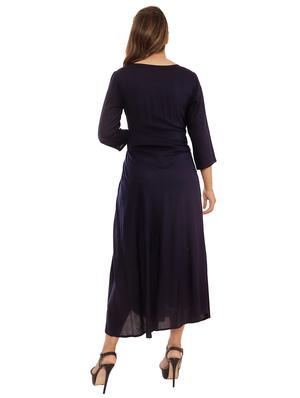 solid fit & flared ethnic dress - 16706324 - Standard Image - 3