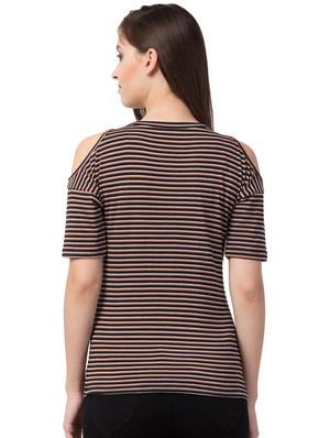 cold shoulder striped top - 16706357 - Standard Image - 3