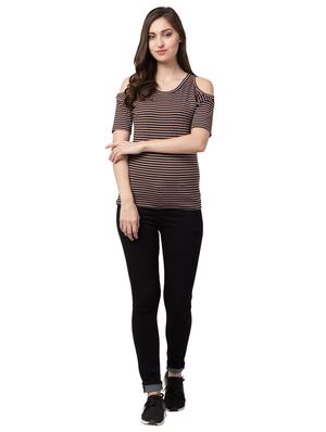 cold shoulder striped top - 16706357 - Standard Image - 4