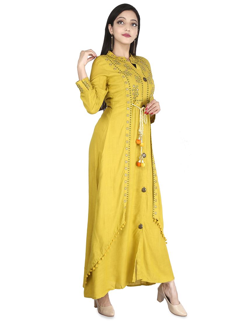 embroidered layered kurta - 16706671 - Zoom Image - 2