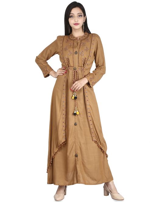 embroidered layered kurta - 16706673 - Standard Image - 1