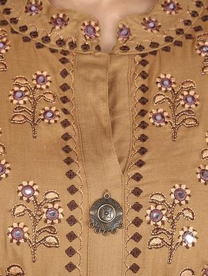 embroidered layered kurta - 16706673 - Standard Image - 4