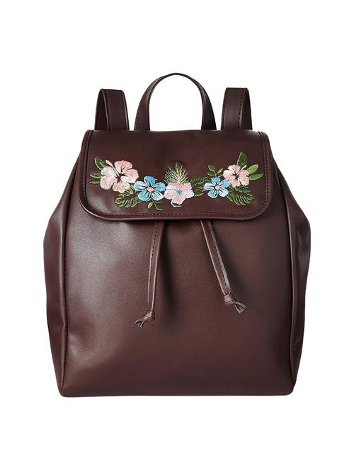brown leatherette regular backpack - 16706801 - Standard Image - 1