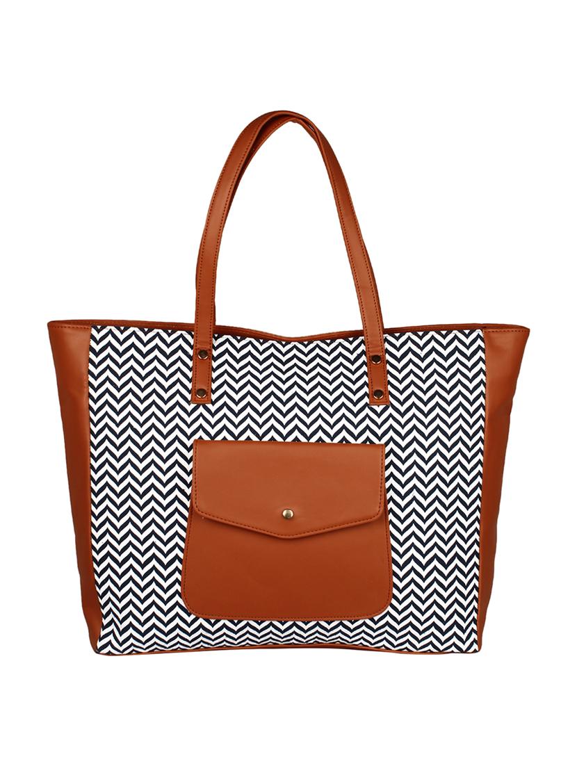 brown leatherette (pu) regular shopping bag - 16706821 - Zoom Image - 1
