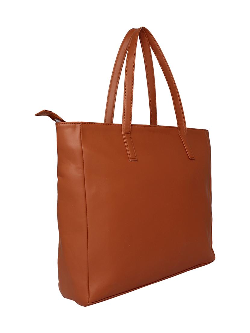 brown leatherette (pu) regular shopping bag - 16706821 - Zoom Image - 2
