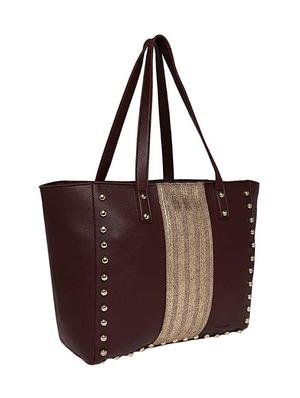 brown leatherette (pu) regular shopping bag - 16706829 - Standard Image - 4