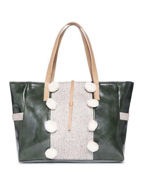 green leatherette (pu) regular handbag - 16706854 - Standard Image - 1