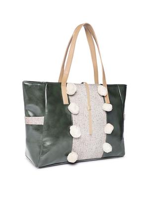 green leatherette (pu) regular handbag - 16706854 - Standard Image - 4