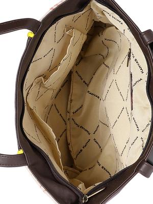 brown leatherette (pu) regular handbag - 16706865 - Standard Image - 3