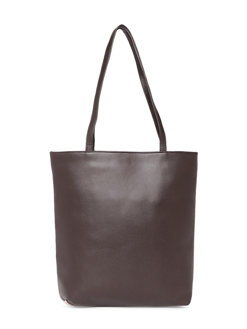 brown leatherette (pu) regular handbag - 16706865 - Zoom Image - 2