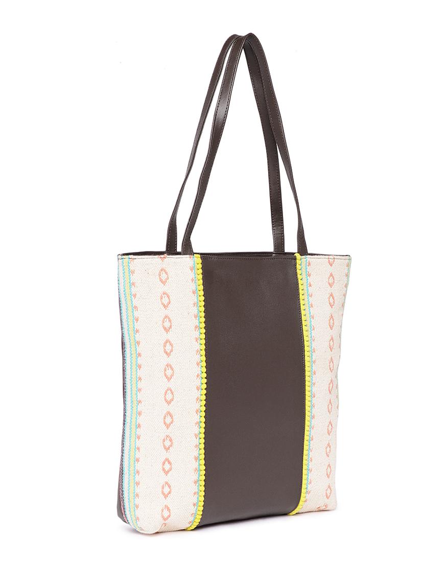 brown leatherette (pu) regular handbag - 16706865 - Zoom Image - 5