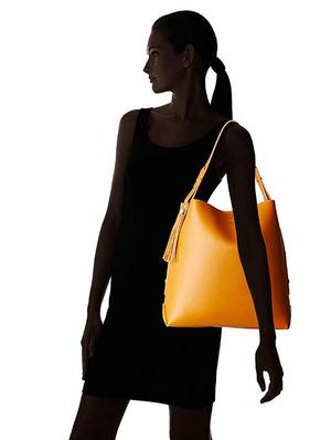 yellow leatherette (pu) hobo handbag - 16706881 - Standard Image - 5