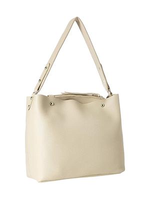 white leatherette (pu) regular handbag - 16706892 - Standard Image - 2