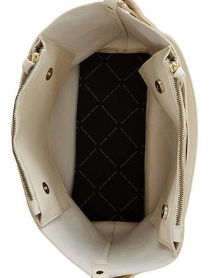 white leatherette (pu) regular handbag - 16706892 - Standard Image - 3