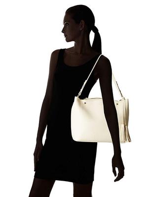 white leatherette (pu) regular handbag - 16706892 - Standard Image - 5