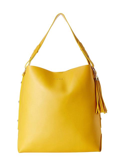 yellow leatherette (pu) hobo handbag - 16706898 - Very Small Image - 1