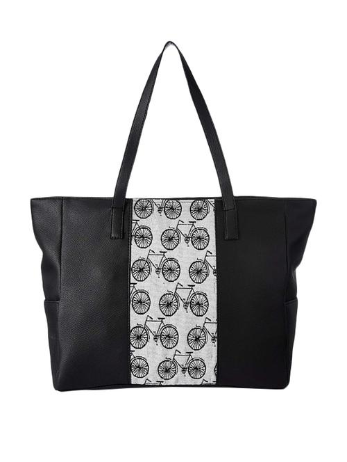 black leatherette (pu) regular handbag - 16706910 - Standard Image - 1