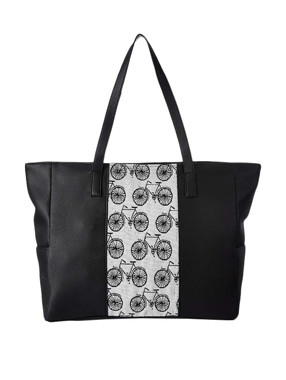 black leatherette (pu) regular handbag - 16706910 - Zoom Image - 1
