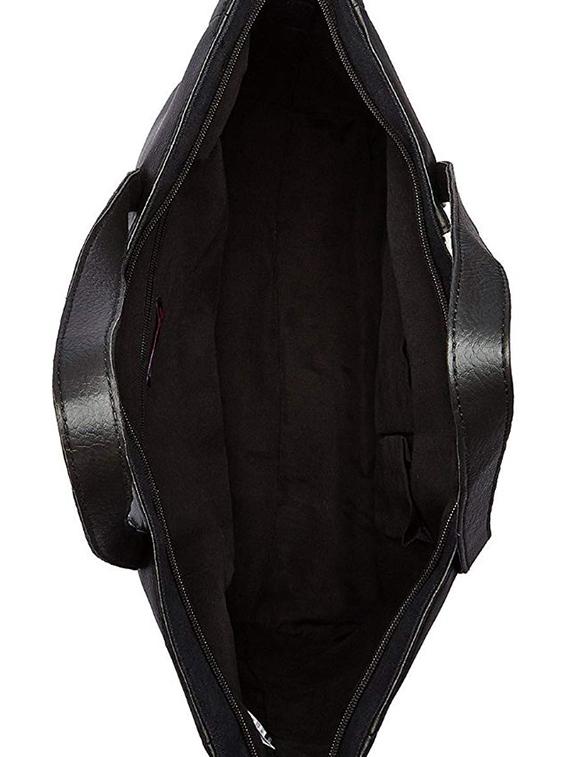 black leatherette (pu) regular handbag - 16706910 - Zoom Image - 3