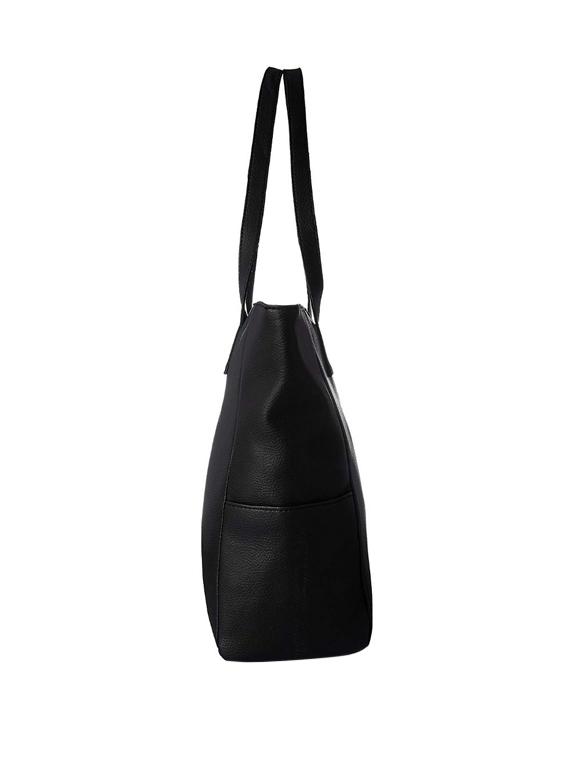black leatherette (pu) regular handbag - 16706910 - Zoom Image - 4