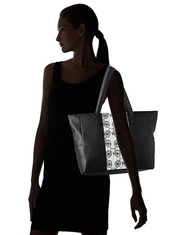 black leatherette (pu) regular handbag - 16706910 - Zoom Image - 5
