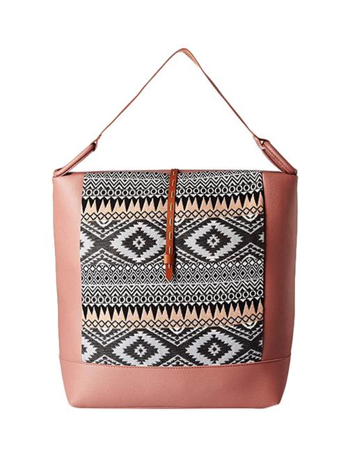 pink leatherette (pu) hobo handbag - 16706913 - Standard Image - 1