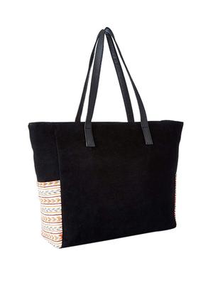 blue suede printed handbag - 16706918 - Standard Image - 2