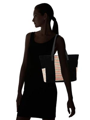 blue suede printed handbag - 16706918 - Standard Image - 5
