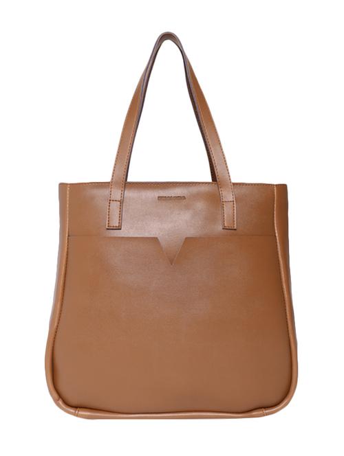 tan leatherette (pu) regular handbag - 16706949 - Very Small Image - 1