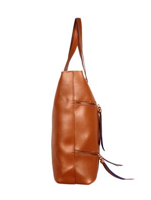 tan leatherette (pu) regular tote - 16707066 - Standard Image - 4