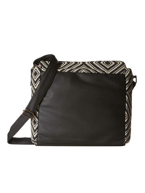 black leatherette (pu) regular sling bag - 16707137 - Standard Image - 1