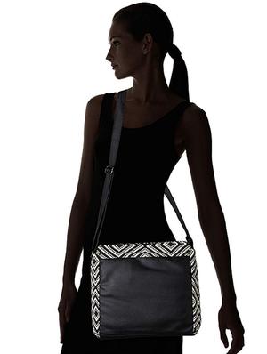 black leatherette (pu) regular sling bag - 16707137 - Standard Image - 5