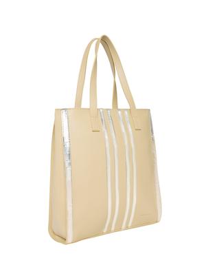 beige leatherette (pu) regular tote - 16707162 - Standard Image - 4