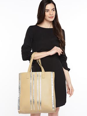 beige leatherette (pu) regular tote - 16707162 - Standard Image - 5