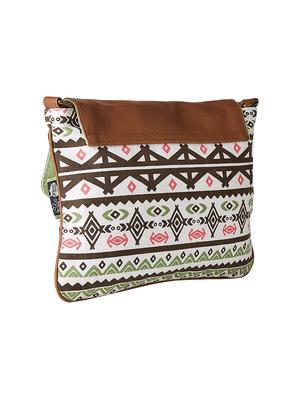 brown canvas regular sling bag - 16707194 - Standard Image - 2