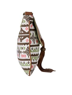 brown canvas regular sling bag - 16707194 - Standard Image - 4