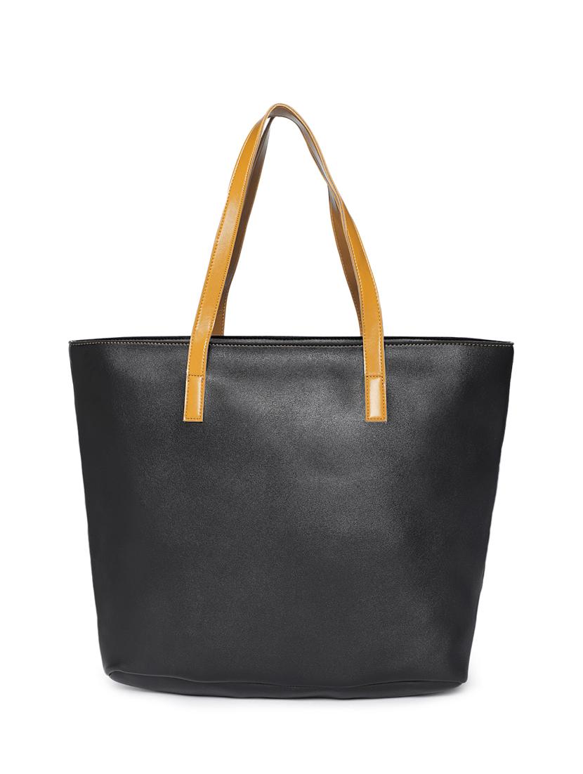 black leatherette regular tote - 16707360 - Zoom Image - 2