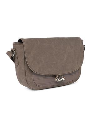 brown leatherette (pu) regular sling bag - 16707464 - Standard Image - 4