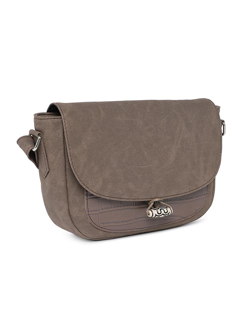 brown leatherette (pu) regular sling bag - 16707464 - Zoom Image - 4