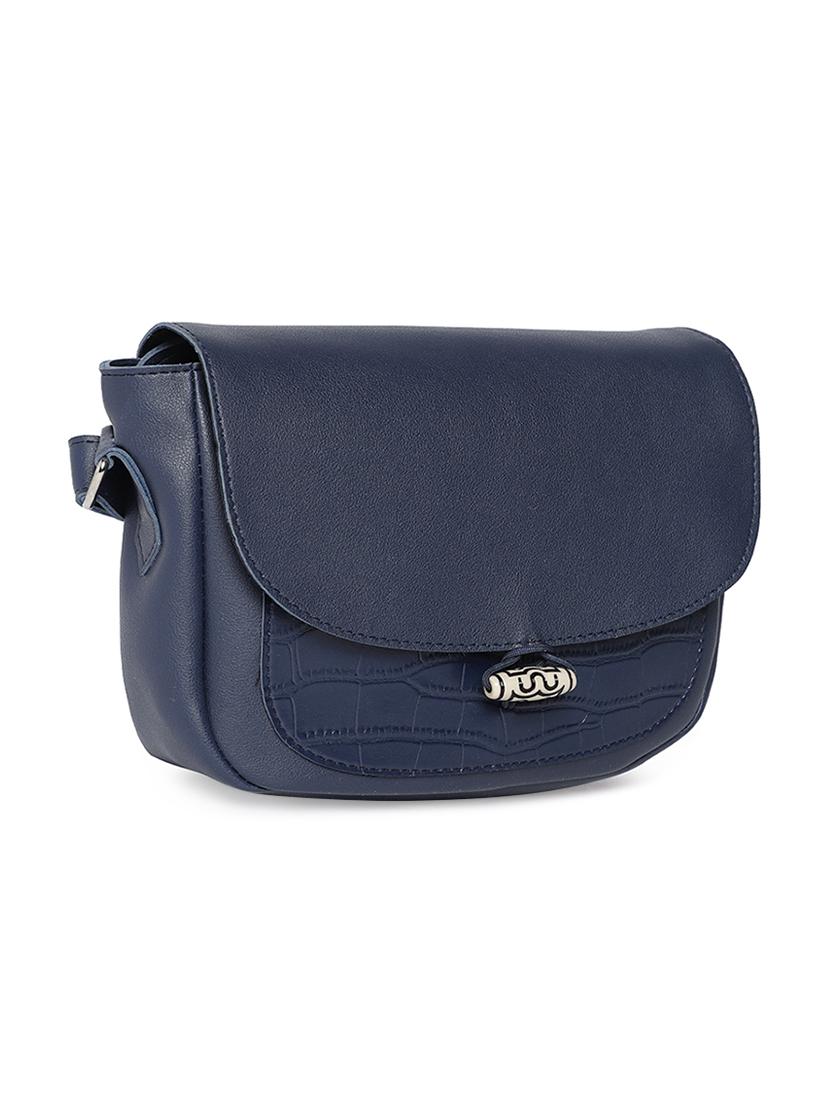 blue leatherette (pu) regular sling bag - 16707465 - Zoom Image - 4