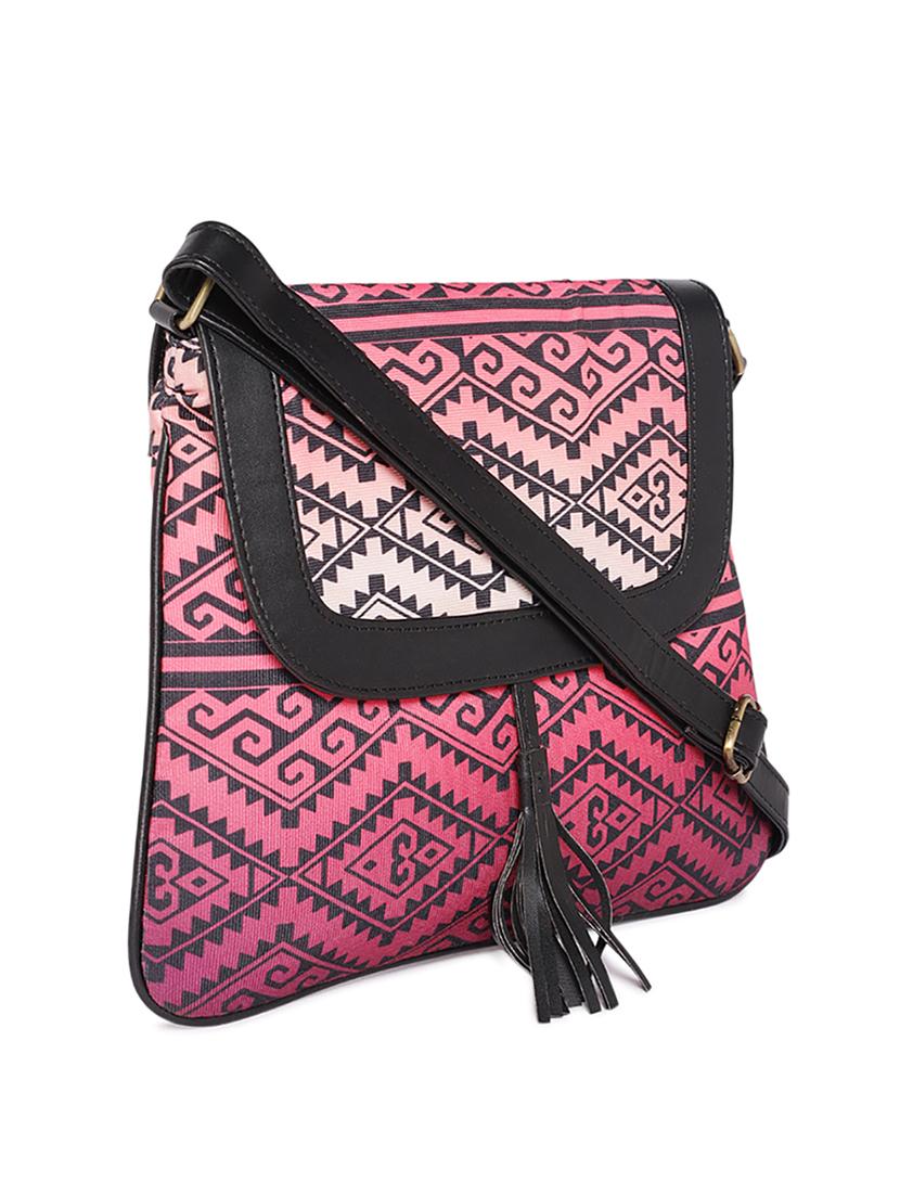 pink cotton polyester blend regular sling bag - 16707476 - Zoom Image - 4