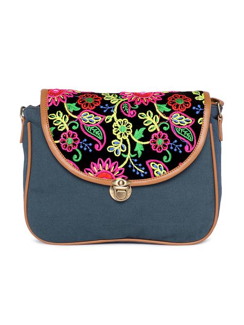 blue canvas regular sling bag - 16707496 - Standard Image - 1