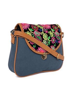 blue canvas regular sling bag - 16707496 - Standard Image - 4